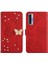 Tcl 20 Pro 5g Için Cüzdan Kelebek Kapağı Ayarlanabilir Boyun Kayışı Crossbody Lanyard Kılıf (Yurt Dışından) 4