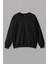 Siyah Bisiklet Yaka Basic Unisex Erkek Sweatshirt Kadın Sweat 1