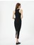 Midi Elbise Halter Yaka Bodycon Fitilli 4