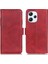 Xiaomi Redmi Için 12 4g Flip Cüzdan Kılıfı Pu Deri Deri Cowhide Doku Stand Koruyucu Telefon Kapağı-Kırmızı (Yurt Dışından) 1