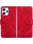 Xiaomi Redmi 12 4g Için Baskılı Tiger Pu Deri Cüzdan Kapağı Anti-Drop Telefon Stand Kılıfı-Kırmızı (Yurt Dışından) 1
