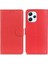 Xiaomi Redmi Için 12 4g Cüzdan Stand Kapağı Klasik Litchi Doku Pu Deri Deri Şok Geçirmez Telefon Kılıfı-Kırmızı (Yurt Dışından) 1