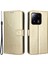 Manyetik Çılgın At Doku Telefon Kılıfı Xiaomi 13 5g Cüzdan Stand Pu Deri Anti-Drop Tam Koruma Cep Telefonu Kapak Kayış-Altın (Yurt Dışından) 1