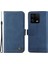 Xiaomi 13 Pro 5g Için Cilt Duygu Hissetme Cep Telefonu Kılıfı Ağaç Desen Metal Düğmesi Baskılı Çizgiler Cüzdan Deri Telefon Kapağı-Mavi (Yurt Dışından) 1