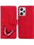 Xiaomi Redmi Için Note 12 Pro+ 5g Deri Telefon Kılıf Cüzdan Stand Butterfly Desen Baskı Kapağı-Kırmızı (Yurt Dışından) 1