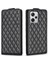 Xiaomi Redmi Için Note 12 Pro+ 5g Deri Stand Kapağı Rhombus Rhombus Baskılı Dikey Flip Kart Yuvaları Telefon Kılıfı-Siyah (Yurt Dışından) 1
