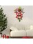 Şeker Yay ve Kırmızı Meyveler ile Noel Gözyaşı Çiçek, Asılı Noel Gözyaşı Çelenk Yapay Gözyaşı Kapı (Yurt Dışından) 2