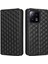 Xiaomi 13 5g Için Manyetik Otomatik Kapanış Telefon Kılıfı Rhombus Desen Basılı Pu Deri Cüzdan Stand Cep Telefonu Kapağı-Siyah (Yurt Dışından) 1