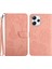 HT03 Cüzdan Stand Telefon Kapağı Xiaomi Redmi 12 4g Basılı Pu Deri Telefon Kılıfı Bilek Kayışı Ile-Pembe (Yurt Dışından) 1