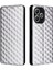 Xiaomi Redmi Için Cüzdan Kılıfı 12 5g/not 12R 5g/poco M6 Pro 5g Rhombus Baskalı Stand Telefon Guard Deri Kapak-Gümüş (Yurt Dışından) 1