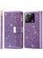 Xiaomi 13 Flip Telefon Kapağı Lazer Oyma Işıltılı Yıldız Tarzı Fermuar Cüzdan Standı Pu Deri Telefon Kasası Kayışlı-Mor (Yurt Dışından) 1