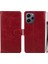 Xiaomi Redmi Için 12 4g Cüzdan Flip Kılıf Buzağı Dokusu Pu Derisi Tam Vücut Şok Geçirmez Stand Telefon Kapağı-Kırmızı (Yurt Dışından) 1