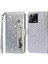 Xiaomi Için 13 Glitter Işıltılı Flip Folio Pu Pu Deri Telefon Kılıfı Fermuar Cep Manyetik Cüzdan Stand Kapağı-Gümüş (Yurt Dışından) 1