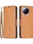 Xiaomi Civi 3 5g Dokulu Stand Telefon Kılıfı Düz ​​renk Cüzdan Pu Deri+Iç Tpu Telefon Kapağı-Sarı (Yurt Dışından) 1