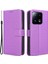 Xiaomi 13 Pro 5g Için Elmas Doku Telefon Kapağı Manyetik Toka Katlanabilir Stand Flip Deri Cüzdan Kılıfı-Mor (Yurt Dışından) 1