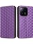Xiaomi 13 Pro 5g Rhombus Desen Için Pu Deri Flip Telefon Cüzdan Kapağı Manyetik Otomatik Emici Stand Şok Geçirmez Telefon Kasası-Mor (Yurt Dışından) 1