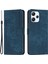 Xiaomi Redmi Için 12 4g Cilt-Dokunuş Hatları Baskılı Stand Cüzdanı Pu Deri Telefon Kapağı-Sapphire (Yurt Dışından) 1