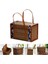 Piknik Dokuma Sepet Hasır Saklama Çantası Kolu Katlanmış Meyve Alışveriş Gıda Kolu Rattan Çim Katlanabilir Bambu Sepet B (Yurt Dışından) 4
