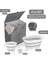 Keçe 2 Gözlü Çamaşır Sepeti Gri 53X33X60CM-25LT Katlanır Çamaşır Selesi-Su Kovası-Maşrapa 4'lü Set 1