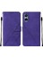 Sony Xperia 5 V Için Kabartmalı Pu Deri Stand Cüzdan Telefon Kılıfı - Mor (Yurt Dışından) 1
