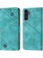 Samsung Galaxy A25 Için Kabartmalı Deri Cüzdan Stand Telefon Kılıfı - Yeşil (Yurt Dışından) 4