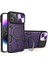 iPhone 12 Pro Için Çift Katmanlı Telefon Kılıfı, Slayt Kamera Kapağı ve Metal Gizli Braket ile Mor (Yurt Dışından) 1