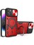 iPhone 12 Pro Max Için Çift Katmanlı Telefon Kılıfı, Slayt Kamera Kapağı ve Metal Gizli Braket ile Kırmızı (Yurt Dışından) 1