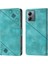 Motorola Moto G14 Için Kabartmalı Deri Cüzdan Stand Telefon Kılıfı - Yeşil (Yurt Dışından) 3