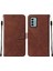 Nokia G22 Için Kabartmalı Pu Deri Stand Cüzdan Telefon Kılıfı - Kahverengi (Yurt Dışından) 1