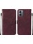 Motorola Moto G14 Için Kabartmalı Pu Deri Stand Cüzdan Telefon Kılıfı - Kırmızı (Yurt Dışından) 1