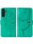 Samsung Galaxy A24 4g Için Kelebek Pu Deri Çevirmeli Cüzdan Stand Telefon Kılıfı - Yeşil (Yurt Dışından) 1