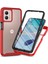 Motorola Moto G53 Için Yerleşik Ekran 360 Tam Koruma Telefon Kılıfı - Kırmızı (Yurt Dışından) 1