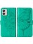 Motorola Moto G53 / G23 / G13 Için Kelebek Pu Deri Çevirmeli Cüzdan Stand Telefon Kılıfı - Yeşil (Yurt Dışından) 1
