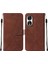 Honor 90 Için Kabartmalı Pu Deri Stand Cüzdan Telefon Kılıfı - Kahverengi (Yurt Dışından) 1