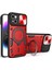 iPhone 14 Plus Için Çift Katmanlı Telefon Kılıfı, Slayt Kamera Kapağı ve Metal Gizli Braket ile Kırmızı (Yurt Dışından) 1