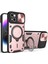 iPhone 15 Için Çift Katmanlı Telefon Kılıfı, Slayt Kamera Kapağı ve Metal Gizli Braket ile Rose Gold (Yurt Dışından) 1