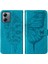 Motorola Moto G14 Için Kelebek Pu Deri Çevirmeli Cüzdan Stand Telefon Kılıfı - Mavi (Yurt Dışından) 1