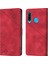 Huawei P30 Lite Için Kabartmalı Deri Cüzdan Stand Telefon Kılıfı - Kırmızı (Yurt Dışından) 3