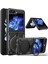 Samsung Galaxy Z Flip 5 Için Çift Katmanlı Telefon Kılıfı, Metal Gizli Braket ile Siyah (Yurt Dışından) 1