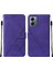 Motorola Moto G14 Için Kabartmalı Pu Deri Stand Cüzdan Telefon Kılıfı - Mor (Yurt Dışından) 1