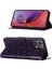 Motorola Moto G84 Için Kelebek Pu Deri Çevirmeli Cüzdan Stand Telefon Kılıfı - Koyu Mor (Yurt Dışından) 5