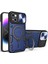 iPhone 14 Plus Için Çift Katmanlı Telefon Kılıfı, Slayt Kamera Kapağı ve Metal Gizli Braket ile Mavi (Yurt Dışından) 1