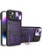 iPhone 14 Plus Için Çift Katmanlı Telefon Kılıfı, Slayt Kamera Kapağı ve Metal Gizli Braket ile Mor (Yurt Dışından) 1