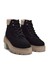 Kadın Siyah Süet Kadın Rahat Kalıp Kısa Bağcıklı Süet Bot 1
