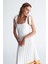 Styleboom x Peraluna Kelly Dress Askılı Bağlama Detaylı Rahat Kesim Midi Boy Yazlık Kadın Triko Elbise ekru 1