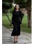 Styleboom x Peraluna Dorset Dress Toka Detaylı Ribana Örgü Midi Kadın Triko Elbise - Siyah 1
