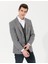 Erkek Gri Slim Fit Yün Karışımlı Ceket 50256395-VR024 3