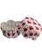 Cupcake Kalıbı Pet Kapsül Dalgalı Kek Kalıbı 65X38 mm - 100'LÜ Beyaza Kırmızı Kalp Desenli 3.8 cm 1