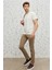 Erkek Bej Slim Fit Dar Kesim 5 Cep Armürlü Esnek Pantolon 3