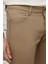 Erkek Bej Slim Fit Dar Kesim 5 Cep Armürlü Esnek Pantolon 4